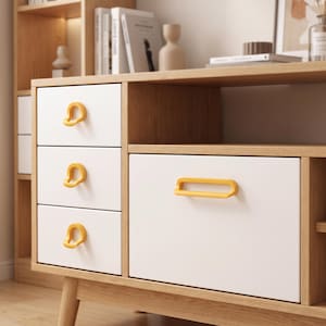 Lekfulla skåphandtag och knoppar, Loop-lådhandtag, Moderna byråhandtag, Skåpbeslag till barnrum, Skåphandtag till barnrum, Heminredning bild 6