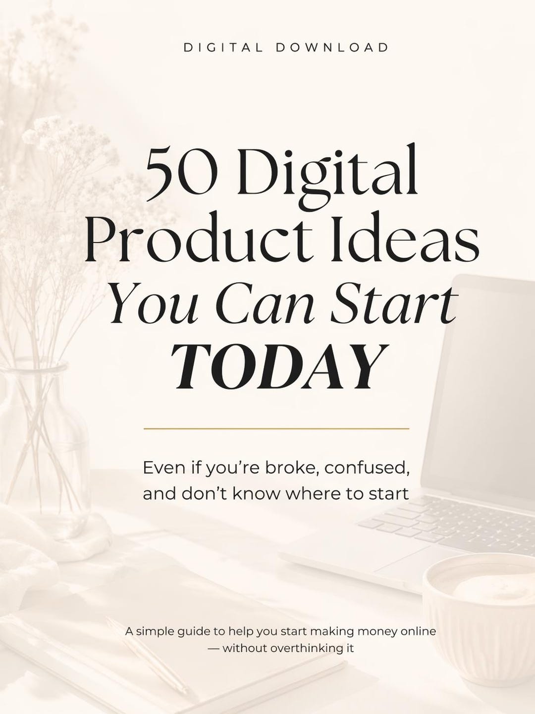 50 Digital Product Ideas Guide | Passive Income (digital Download PDF ...