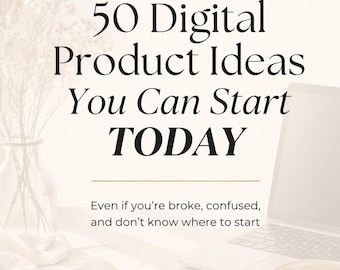 50 Digital Product Ideas Guide | Passive Income (Digital Download PDF)