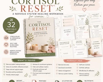 Cortisol Reset Workbook | Nervous System, Hormone Balance, Stress Relief (Digital PDF)