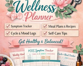 PCOS Symptom Tracker | Hormone Balance Planner | Digital Download PDF