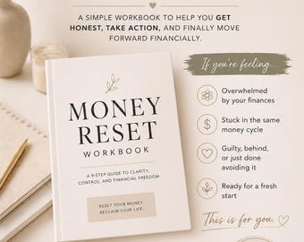 Money Reset Workbook | Budget Planner for Women | Digital Download PDF