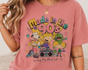 Made in the 90s cartoon characters T-Shirt | Retro 90s nostalgia tee