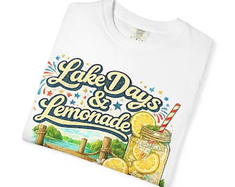 Lake Days & Lemonade T-Shirt | Mason Jar Lemonade Summer Illustration