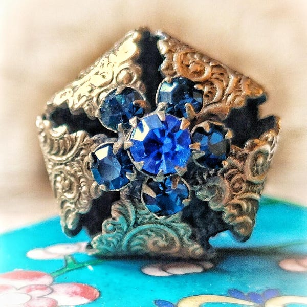 Antique Hat Pin Edwardian Titanic Era 13 Inch Long Rhinestones