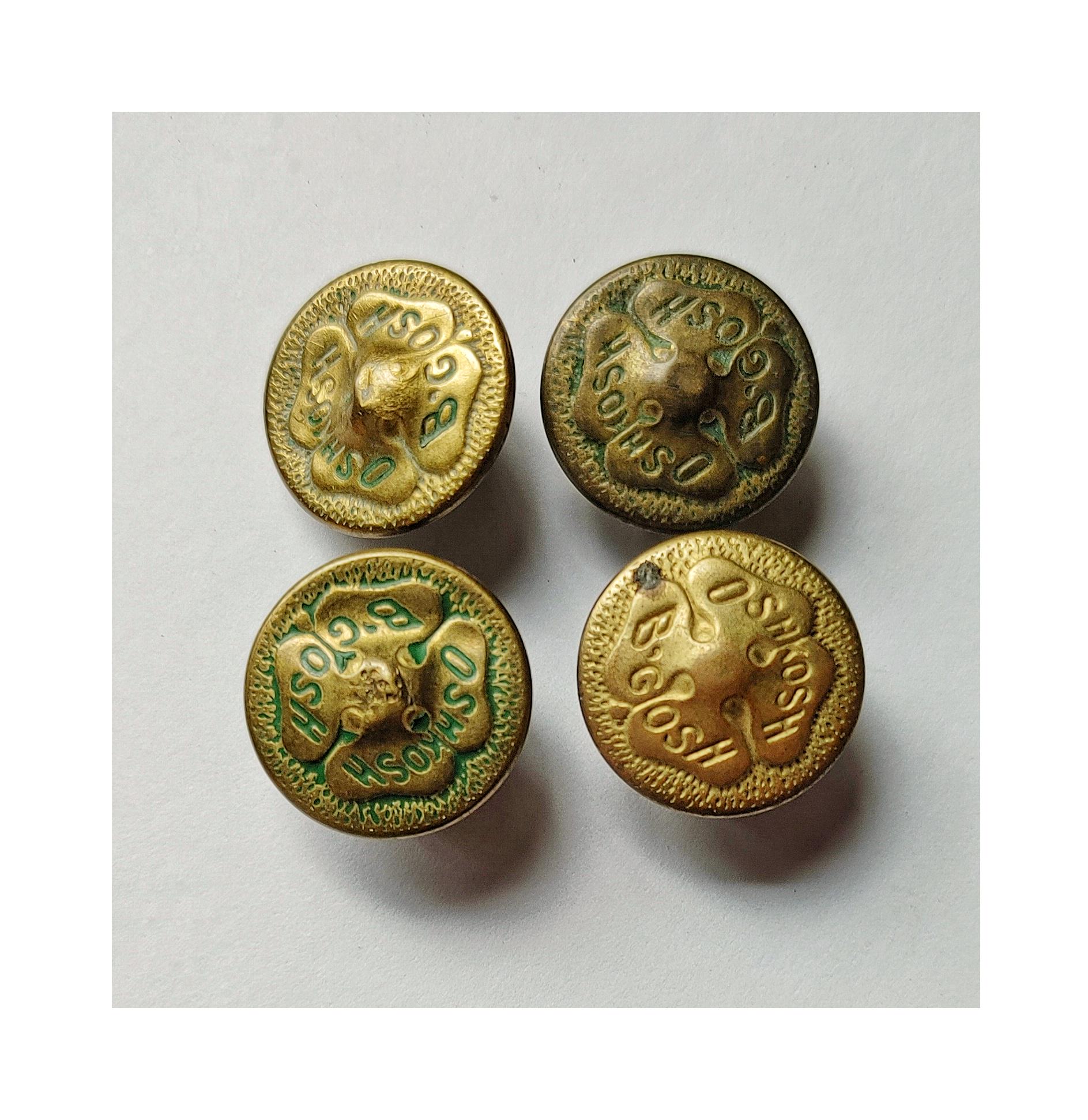 Vintage Oshkosh B'gosh Overall Workwear Buttons: 1930s 4-leaf