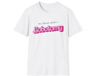 Esta Barbie Precisa de uma Lobotomia - Camiseta | Rosa com Estampa Retrô