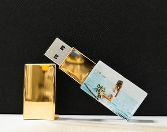 10 Sets Free Custom Printed Photo Crystal glass USB drive, Personalised USB 3.0 Stick wedding gift 8GB-64GB