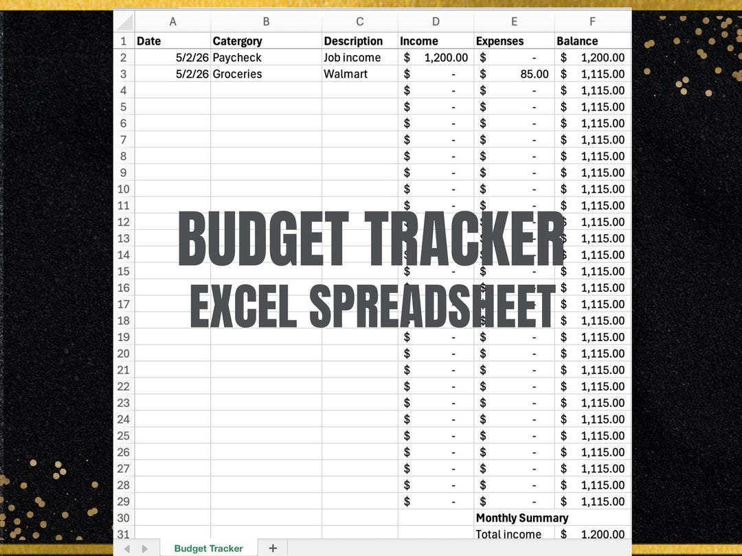Monthly Budget Tracker Excel Spreadsheet | Personal Finance Tracker ...