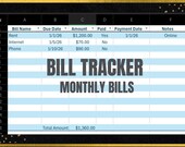 Monthly Bill Tracker Excel Spreadsheet | Bill Payment Tracker | Budget Bill Organizer Template