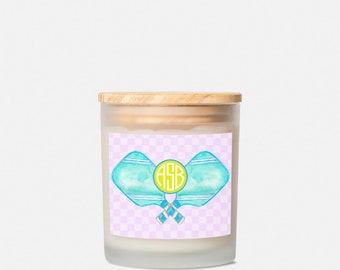 Pickleball Frosted Glass Candle