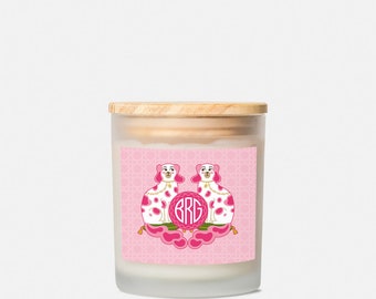 Pink Staffy Frosted Glass Candle