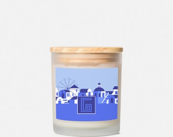 Santorini Frosted Glass Candle