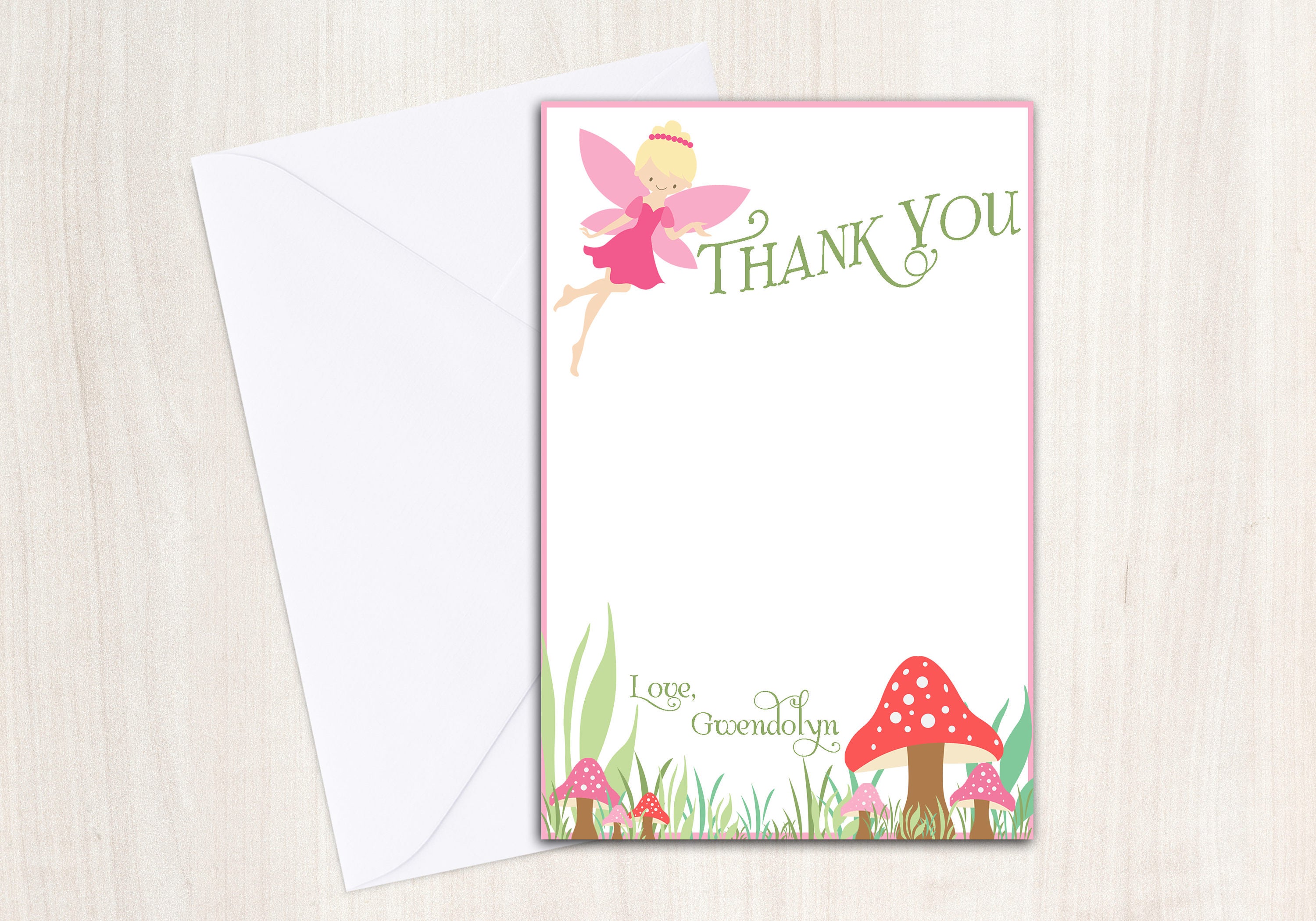 Fairy Thank You Cards Pixie Party Fairy Notes Party Etsy