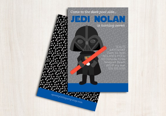 Darth Pool Party Invitation - Vader Swim Birthday - New Star Wars Party Supplies Il_570xn