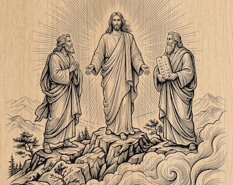 Verklärung von Jesus PNG | Christliche Lasergravurdatei (Digitaler Download)