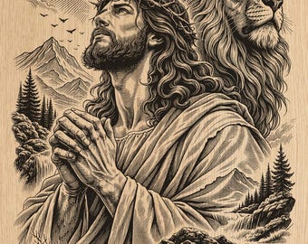 Jesus Löwe von Jehuda Gebetsgravurdatei | Christlicher Glaube Kreuz Kunst (PNG)
