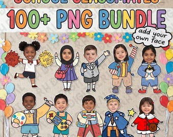 100+ Add Your Own Face PNG Bundle | Classroom Craft Templates | School Kids Clipart | Student Photo Cutout | Bulletin Board Decor