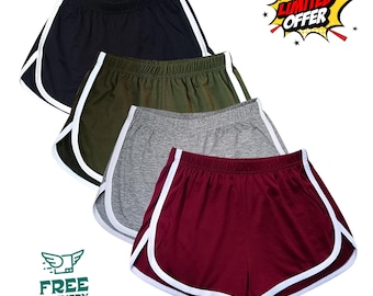 4 Pack Women Cotton Yoga Shorts Athletic Dance Sport Running Cycling Gym Summer Shorts