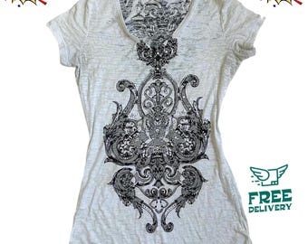 Y2K Grunge Graphic Tee, Vintage 2000s Emo Goth Streetwear Top