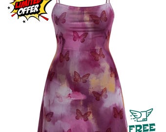 90s vintage mini dress spaghetti strap floral a line summer backless dress