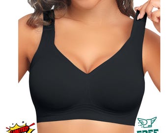 Womens Seamless Wireless Supportive Bra Full Coverage Push Up Comfort No Underwire T-Shirt Bra
