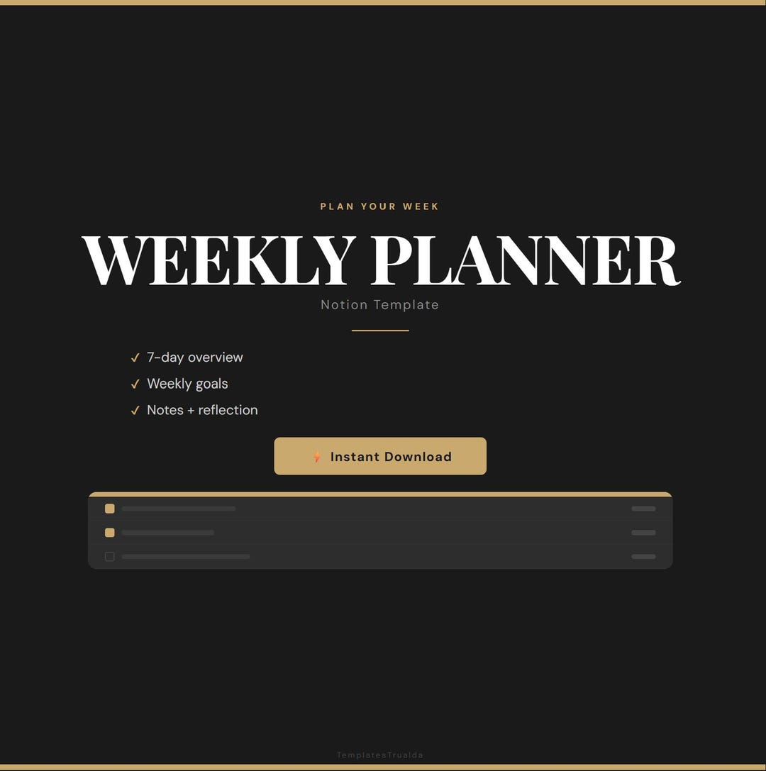 Templete Weekly Notion Weekly Notion Template | Weekly Planner | Task Organizer | Productivity ...