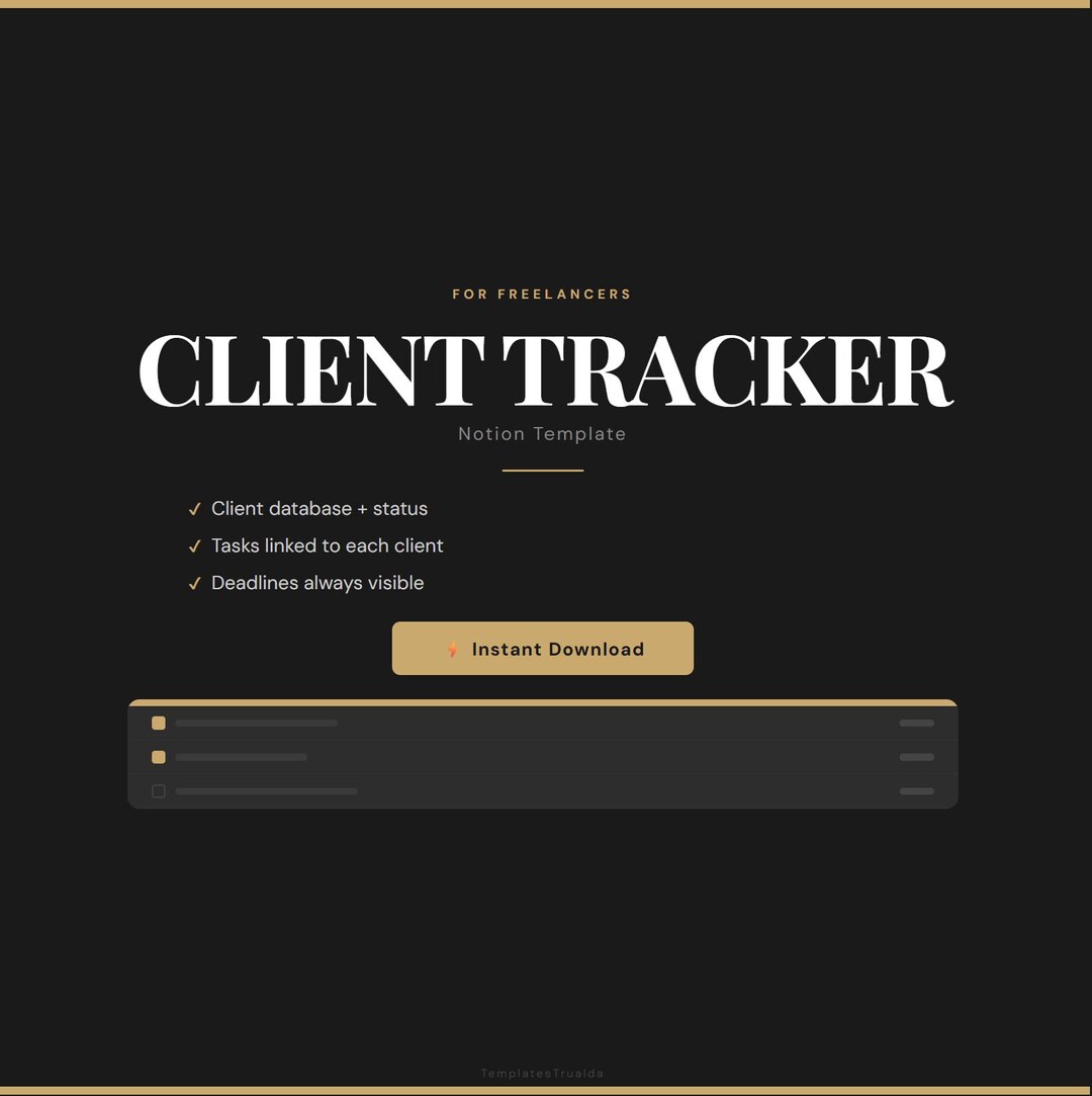 Notion Client Tracker for Freelancers | Project Management Template ...