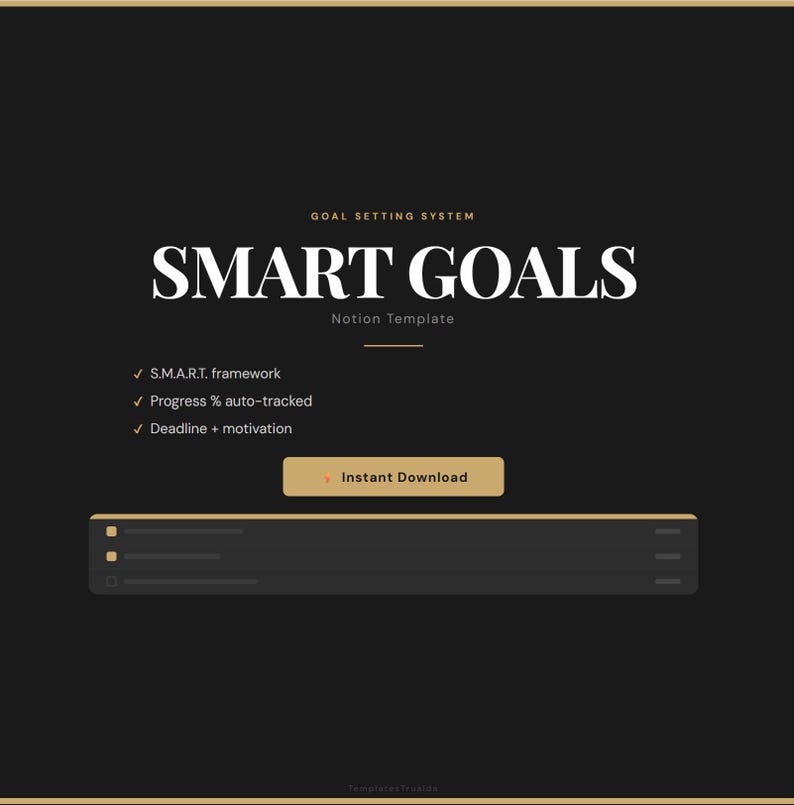 SMART Goals Notion Template | Goal Tracker | Productivity Planner ...