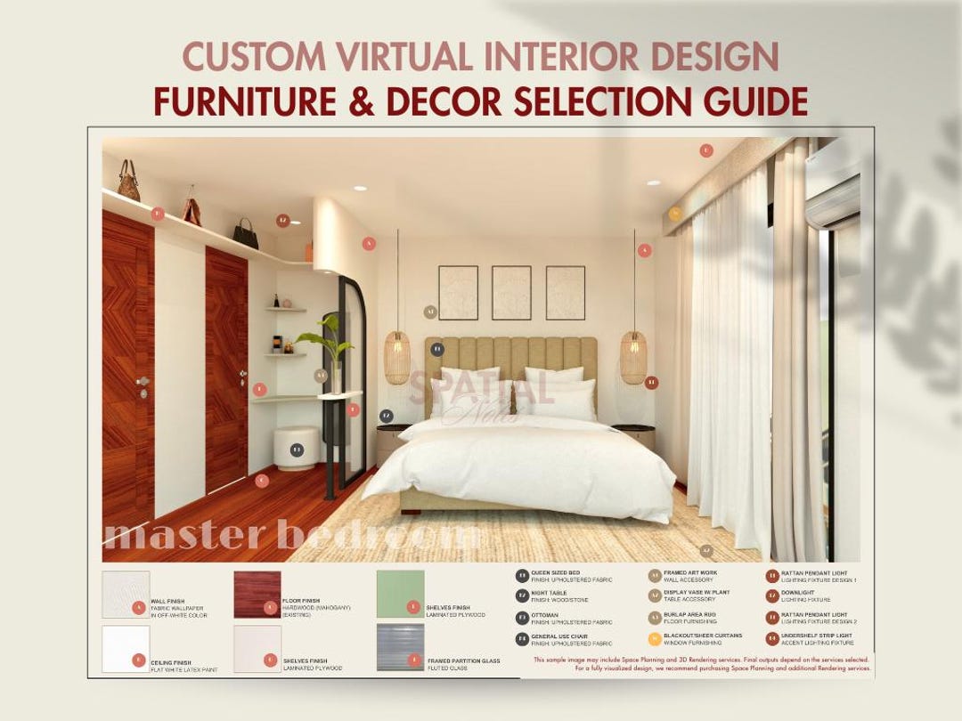 Custom Interior Design - Furniture & Decor Selection Guide - Etsy