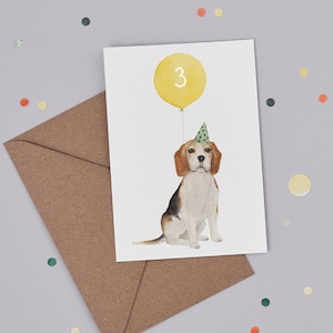 de voeux de blaireau pour le troisième anniversaire de Zazzle.be Liste d'envies Vous avez des idées ? Carte 3 ans | Illustration de ballon beagle | Illustration de chien | Carte 3e anniversaire