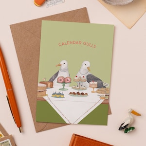 de calendrier Goélands de Zazzle.be Liste d'envies Vous avez des idées ? Carte drôle de mouette | Illustration de filles calendrier | Mouettes d'été | Jeu de mots britannique