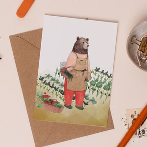 jardin en pleine croissance de Zazzle.be Liste d'envies Vous avez des idées ? jardinier de Zazzle.be Liste d'envies Vous avez des idées ? Ours dans le jardin Illustration | Carte de voeux de jardinage de maman |  Dessin de potager