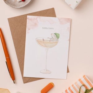 de voeux pour le bain moussant | Carte d'anniversaire drôle | illustration de champagne de Zazzle.be Liste d'envies Vous avez des idées ? animal de compagnie | souris Prosecco | Carte Verre de Fizz