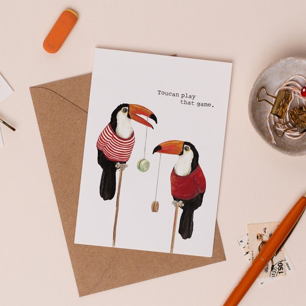 Toucan Play That Game Greetings Card | Funny Bird Illustration | Cute Tropical Love Card | Bird Anniversary Card | Two Can Play That Game