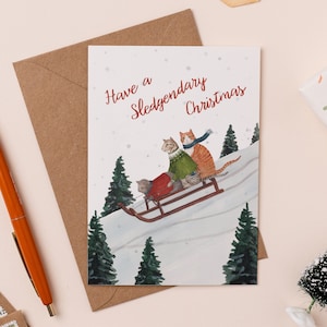 Ayez une carte de Noël fantastique | Jeu de mots sur la luge | pour les Fêtes drôle de Zazzle.be Liste d'envies Vous avez des idées ? Cartes de luge | Lot de cartes de Noël chat | Noël légendaire