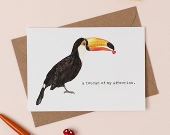 Wenskaart Toekan van mijn genegenheid: tropische liefde aquarel vogelkunst