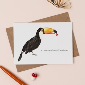 Toucan of my Affection Greetings Card | Cute Love Bird Card | Funny Toucan Card | Tropical Romantic Card | Funny Bird Card