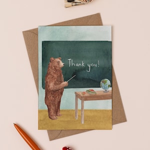 Danke Lehrer Grußkarte | Lehrer-Bär Karte | Danke Lehrer-Karte | Abitur Karte | Lieblingslehrer-Karte