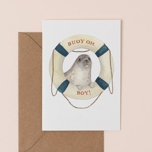 Boje Oh Junge Grußkarte | Neues Baby Boy Karte | Neues Baby Karte | Lustige neue Eltern Karte | Baby-Ankündigungskarte | Es ist eine Jungen-Karte