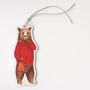 Bear Car Air Freshener | Cute Brown Bear Gift | Car fan gift | Bear Freshener | Funny Stocking Filler | Orange Air Freshener