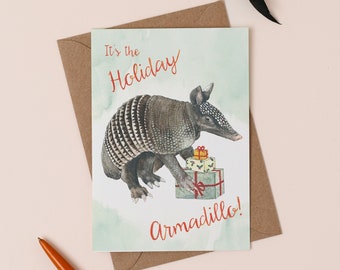 Holiday Armadillo Christmas Card | Funny Christmas Card | Friends TV Show Card | Ross Gellar Christmas Card