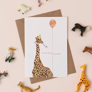 Eine Giraffen-Gruß-Karte haben | Giraffe-Wortspiel-Karte | Cockney Rhyming Slang Tier Illustration | Geburtstagskarte Giraffe | Nur weil Karte