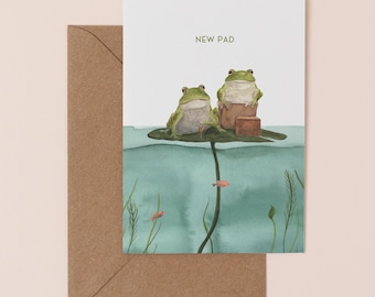 New Pad Home Card | Frog Moving House Pun