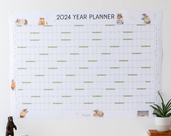 SALE Large 2024 Year Planner | 2024 Mice Wall Planner | Year-to-view Planner | Home Office Planner | A1 Size Animal Planner 24