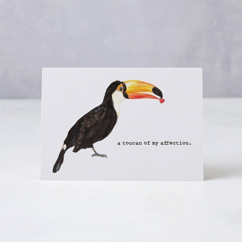 Funny Thank you Card Funny Toucan Card Toucan of my Affection Greetings Card Tropical Romantic Card Cute Mother/'s Day Card