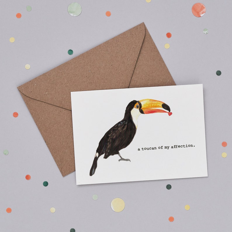 Funny Thank you Card Funny Toucan Card Toucan of my Affection Greetings Card Tropical Romantic Card Cute Mother/'s Day Card