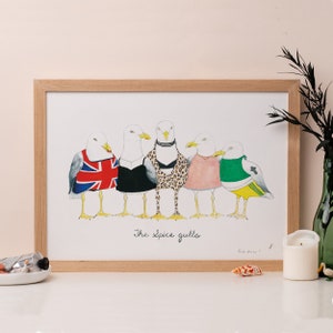 Spice Gulls Print | The Spice Girls | 90's Girl Band Print | Girl Power Illustration | Best Friend Gift | Spice World