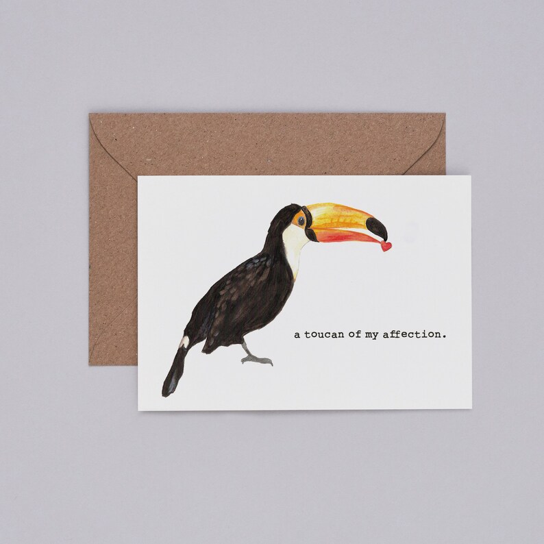 Funny Thank you Card Funny Toucan Card Toucan of my Affection Greetings Card Tropical Romantic Card Cute Mother/'s Day Card