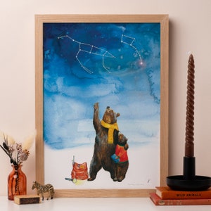 Ursa Major + Ursa Minor Druck | Sternbild Kunst | Großer Bär & Kleiner Bär | Sternenklare Nacht Poster | Bär Wand Kunst | Geschenk für Mama und Papa